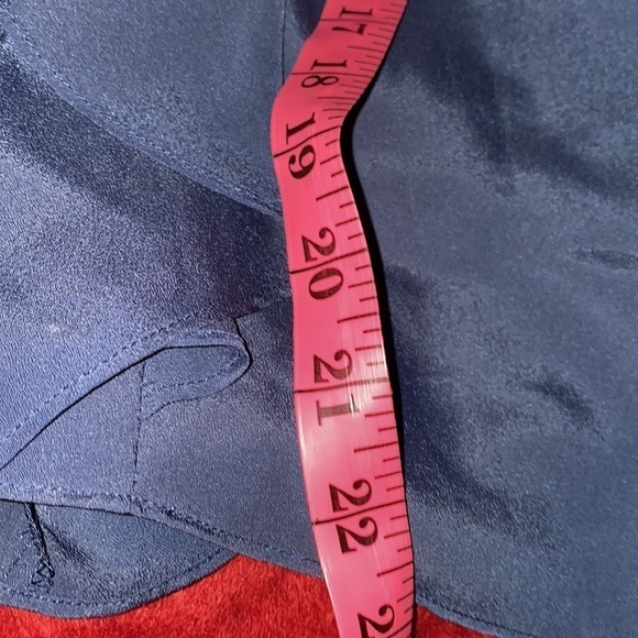 BCBG Blue & Black Ruffle Lace  Sleeveless Blouse Size X Small - Picture 9 of 12